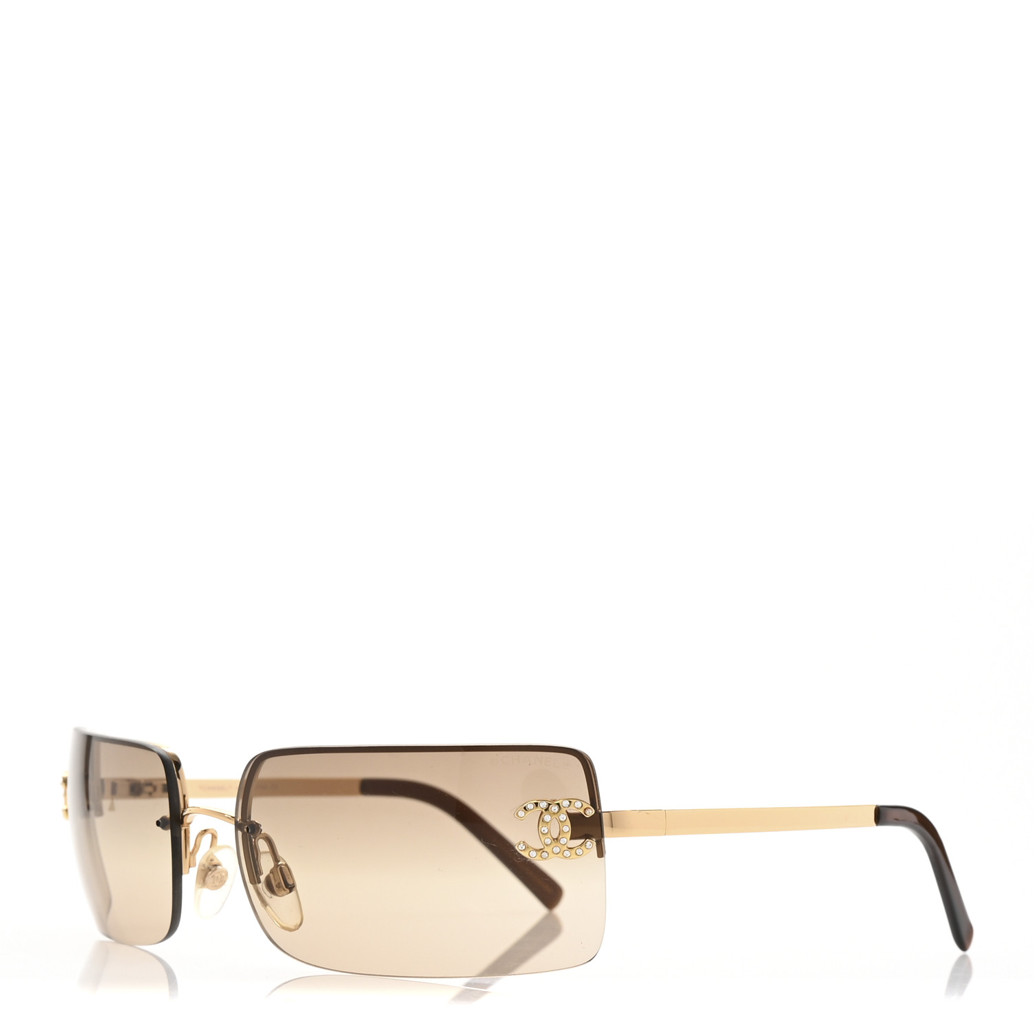 CHANEL リムレス サングラス 4104-Bココマーク ゴールド ダブルCC CHANEL Crystal CC Logo Sunglasses 4104-B Gold 1694665