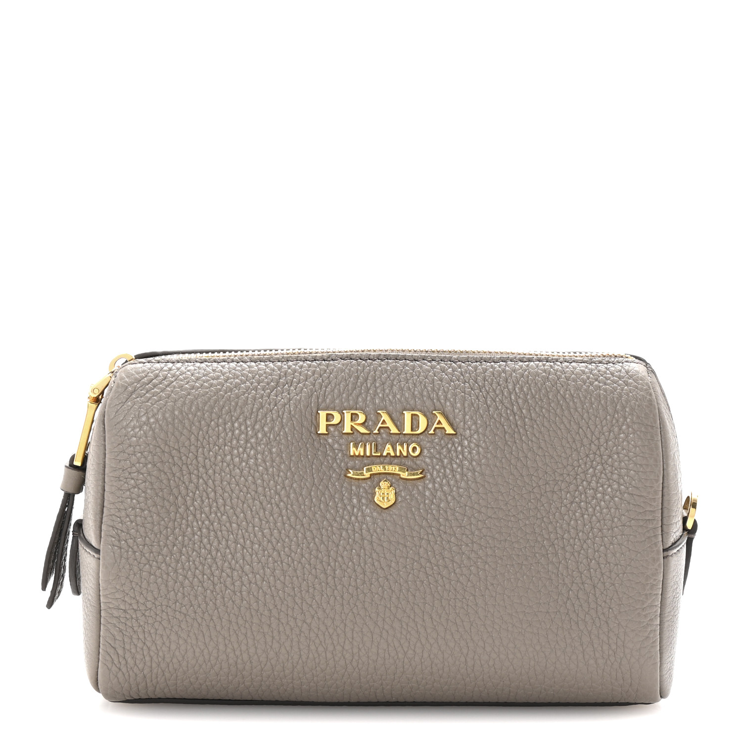 PRADA Vitello Daino Cosmetic Pouch Argilla 1694494