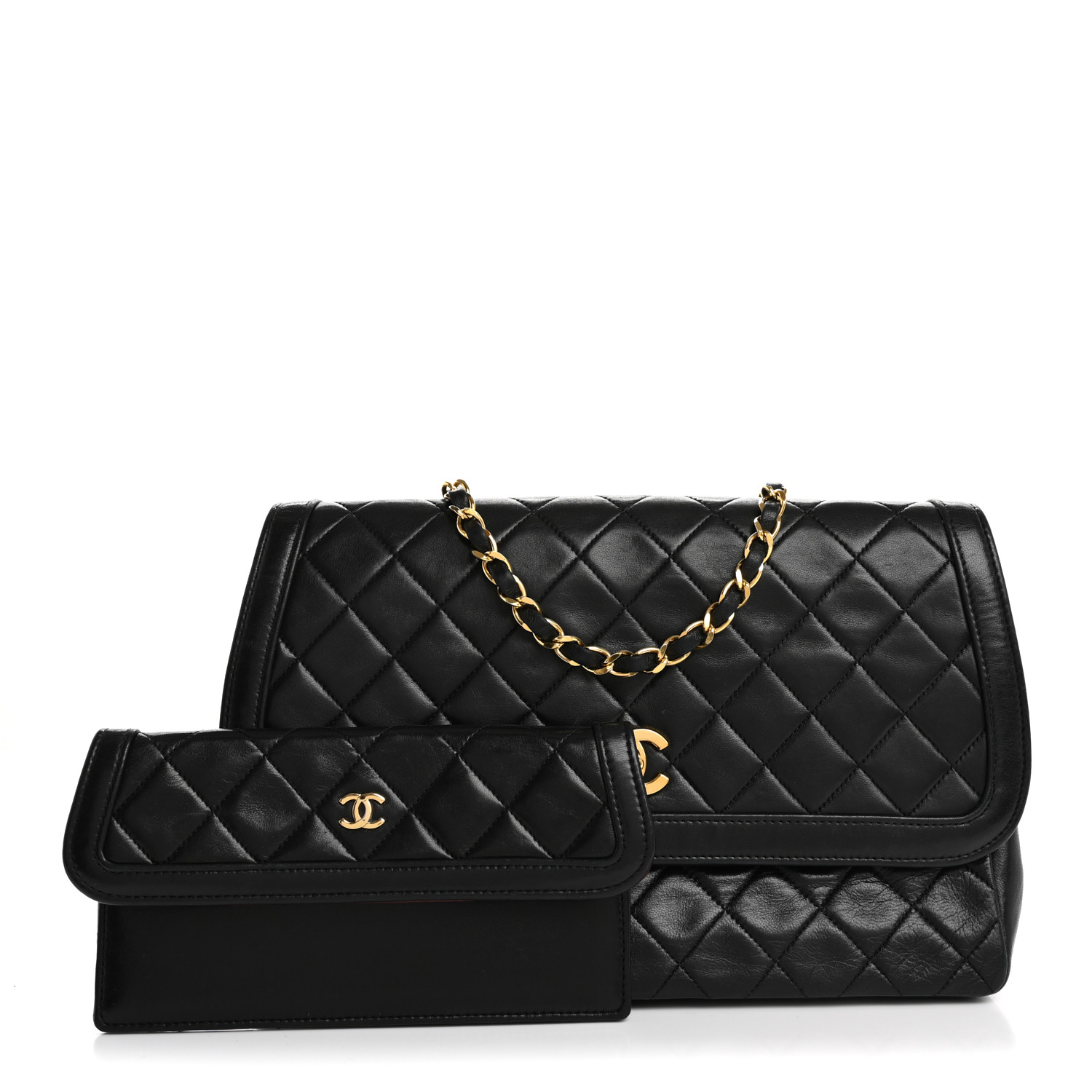 a-chan　0819 CHANEL Lambskin Quilted Medium Single Flap Black 1686481