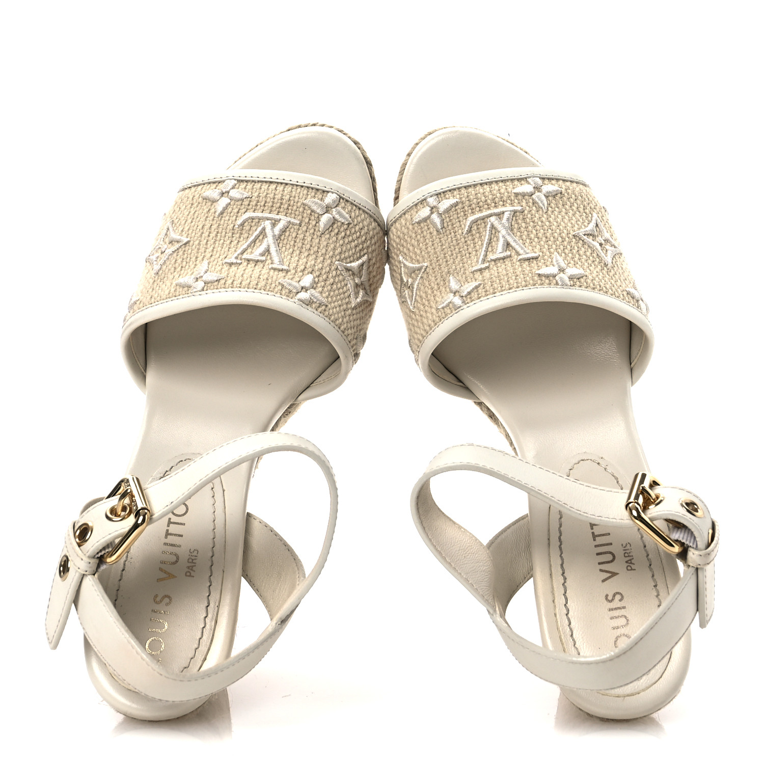LOUIS VUITTON Canvas Monogram Starboard Espadrille Wedge
