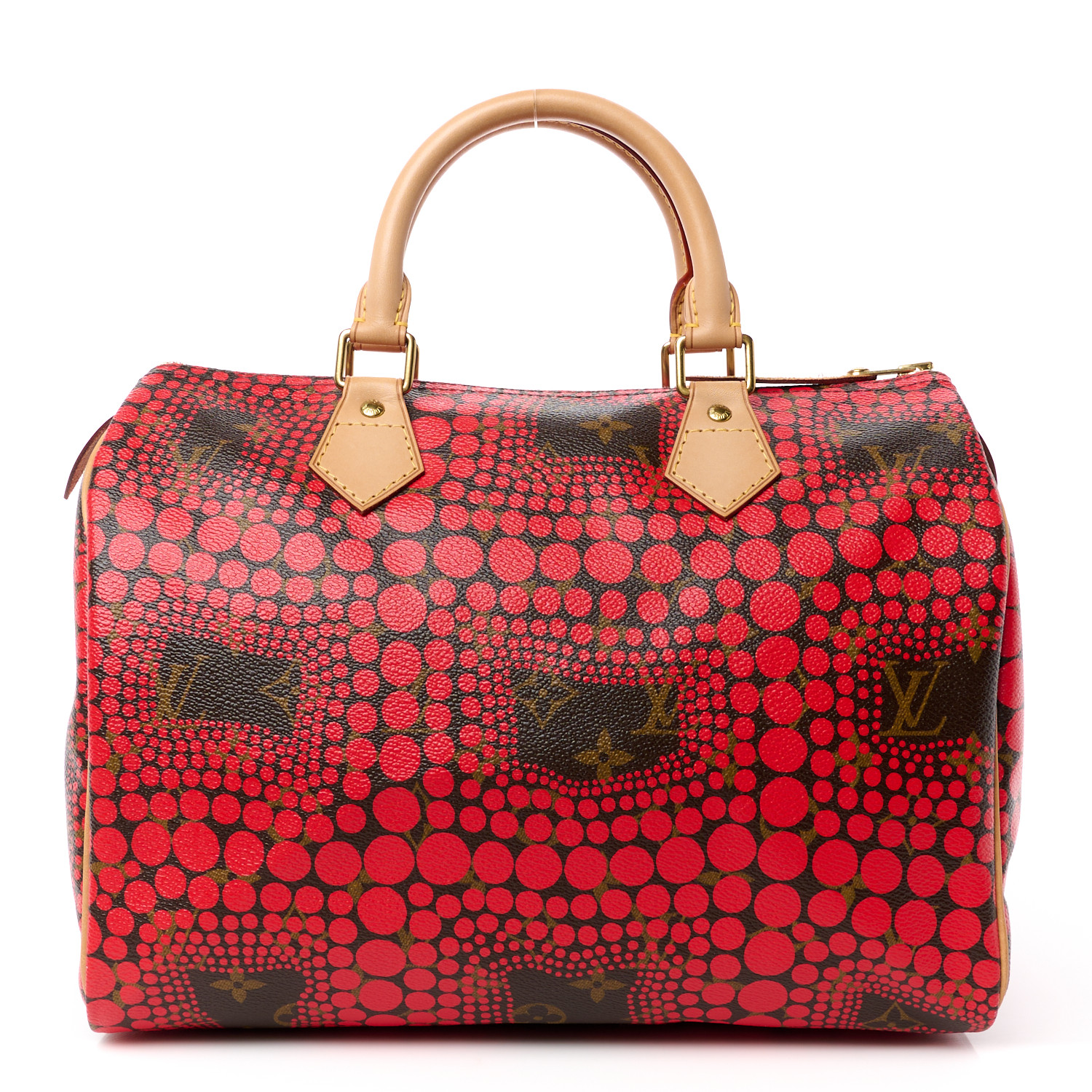 【希少】 LOUIS VUITTON LV Monogram Kusama Town Speedy 30 Louis Vuitton Limited Edition Yellow Yayoi Kusama Monogram