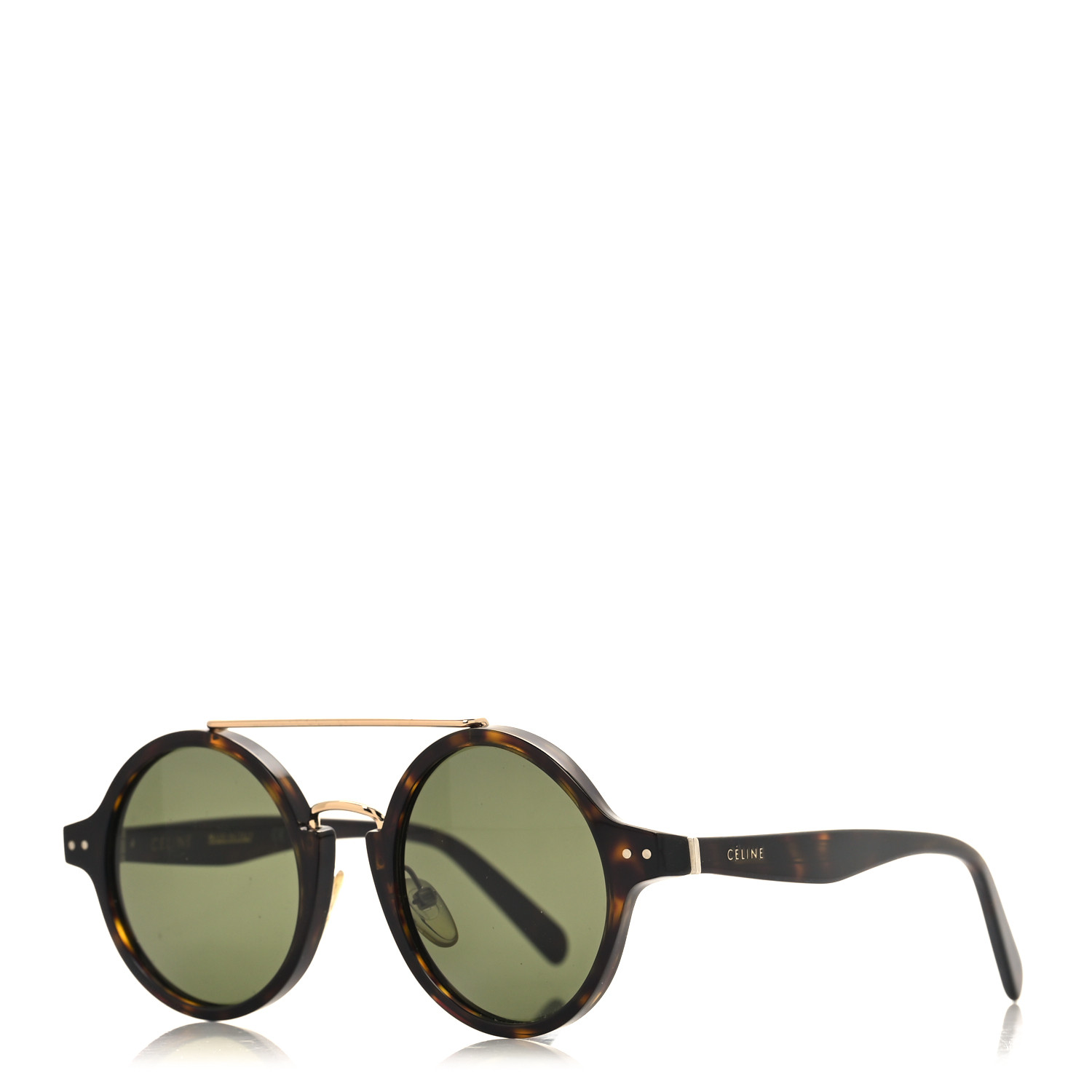 CELINE Acetate Round Sunglasses CL 41442/F/S Tortoise
