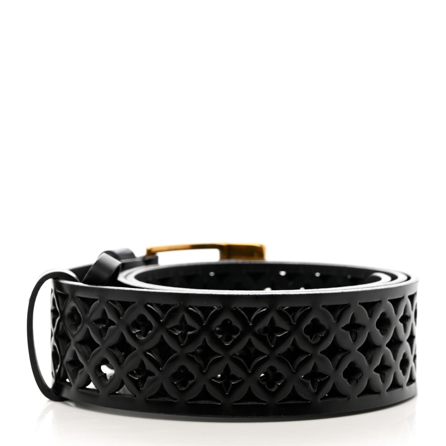 LOUIS VUITTON 黒 レザー ベルト Louis Vuitton ブラック レザーベルト - メルカリ