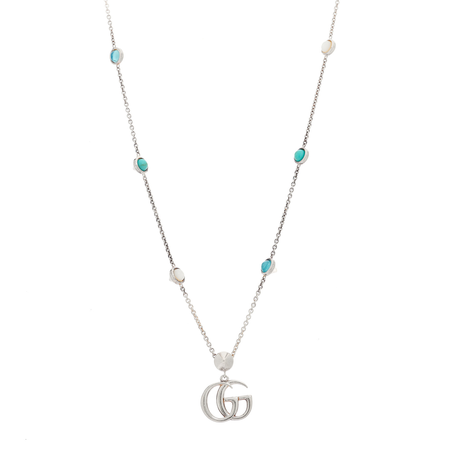 ルーシー GUCCI Sterling Silver Blue Topaz Mother of Pearl Turquoise