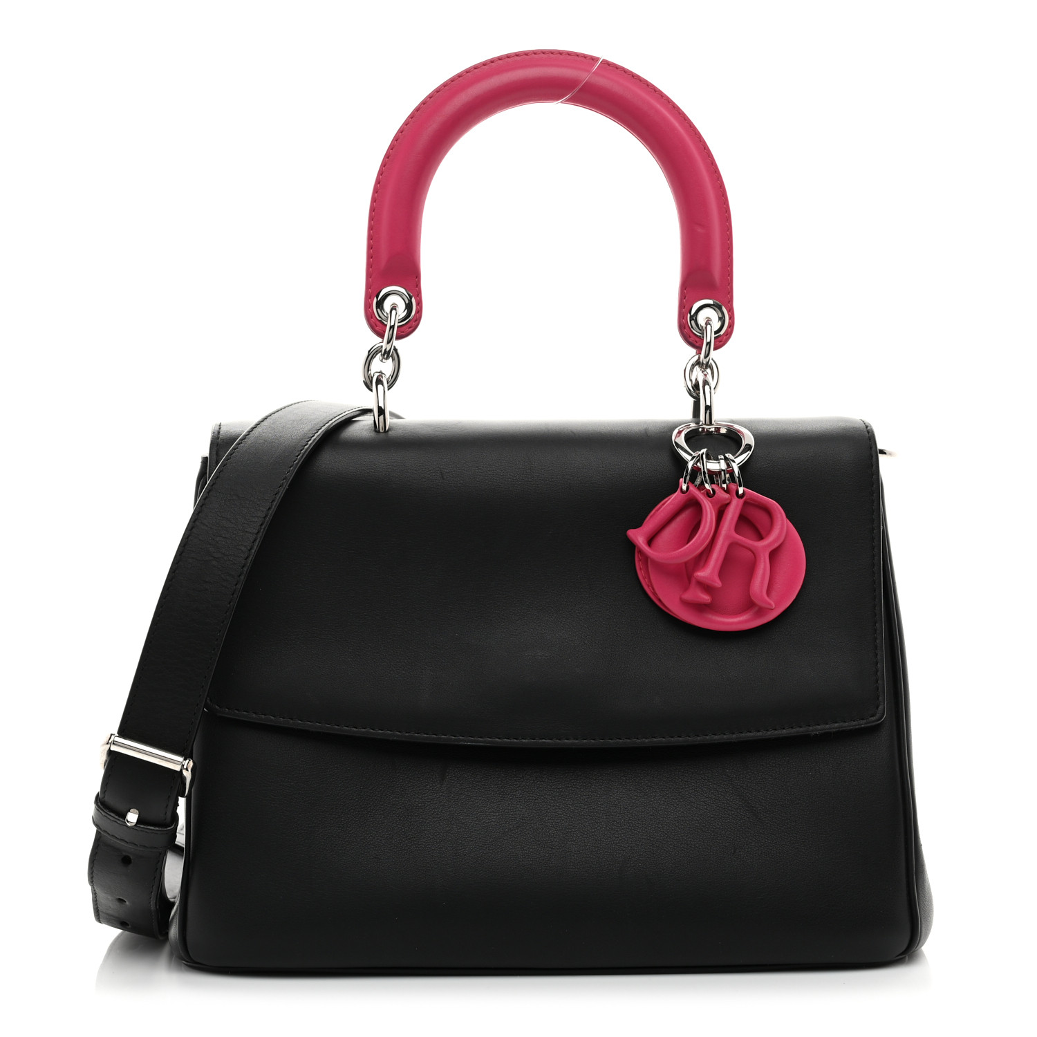CHRISTIAN DIOR Smooth Calfskin Small Bi-Color Be Dior Flap