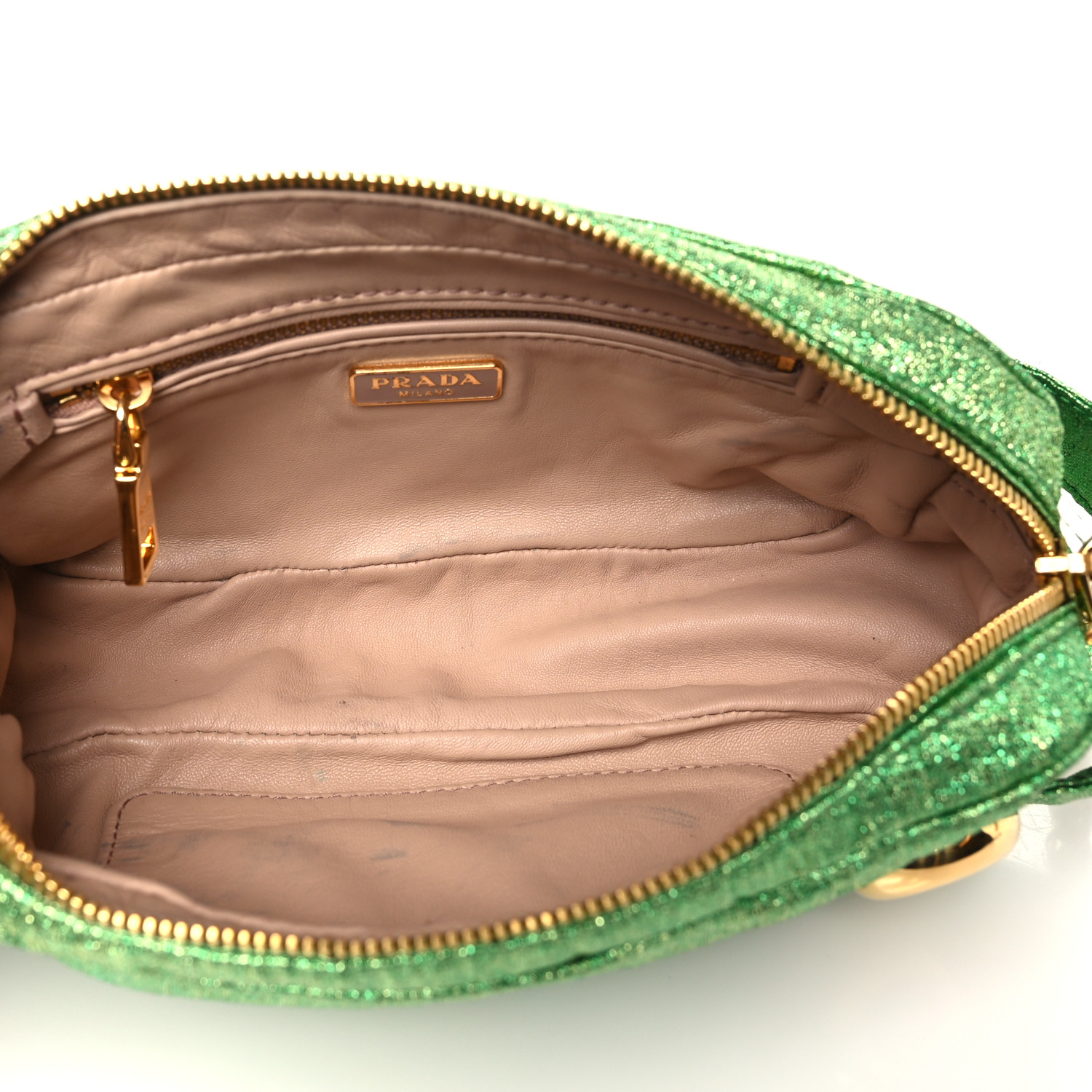 PRADA Lurex Chain Crossbody Bag Green 1695011 | FASHIONPHILE