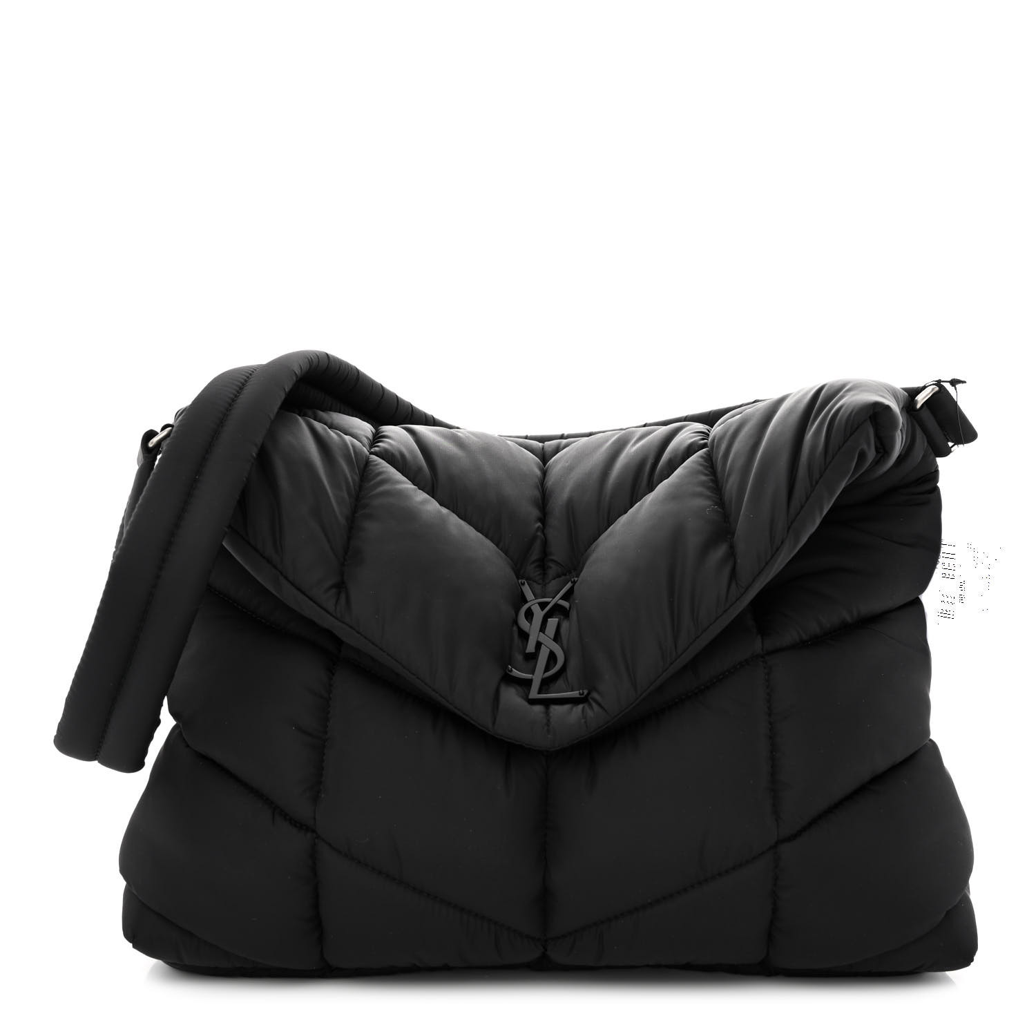 ★大人アイテム【SAINT LAURENT】PUFFER MESSENGER BAG BLACK SAINT LAURENT Econyl Nylon Lou Puffer Messenger Black