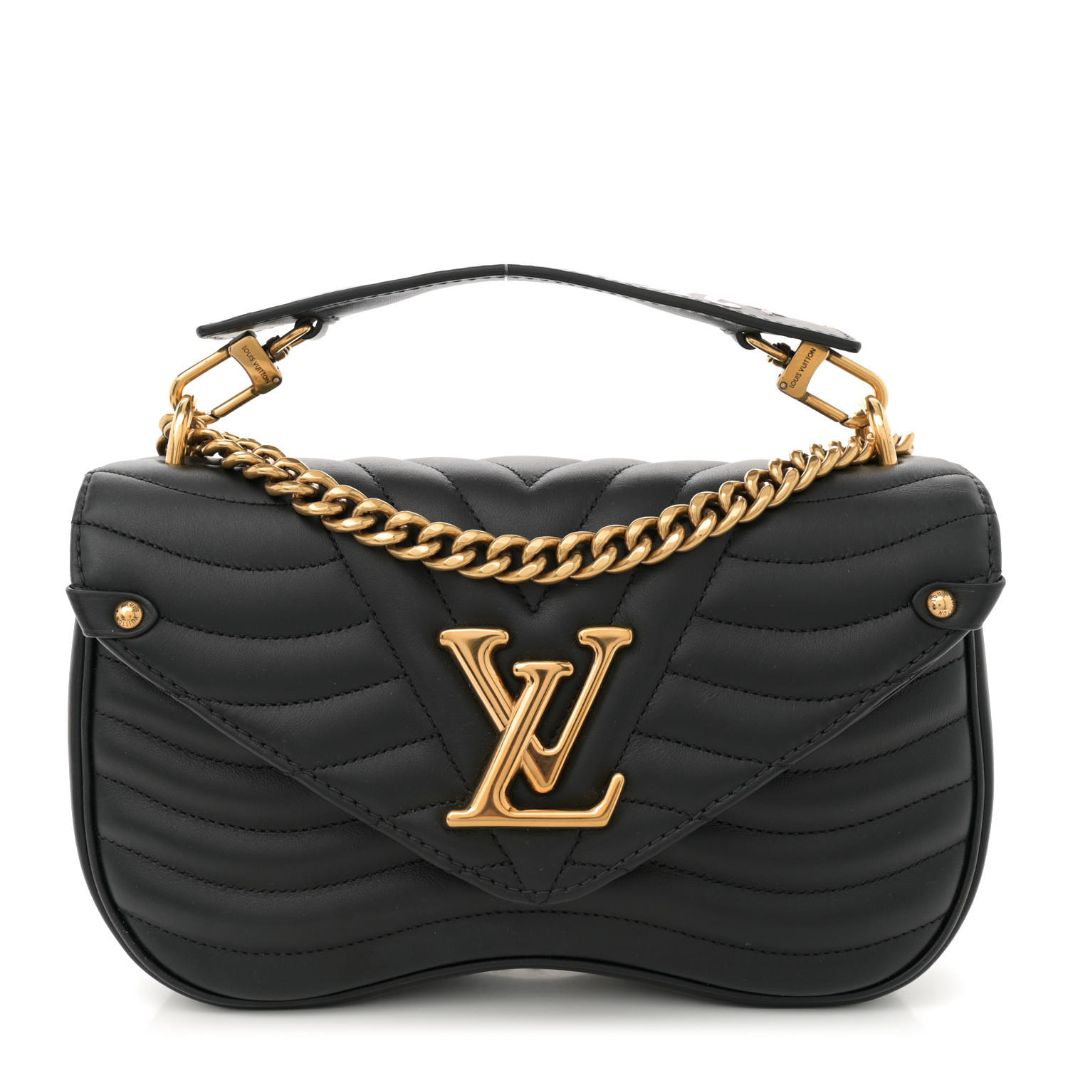 LOUIS VUITTON Calfskin New Wave Chain PM Black 1718881