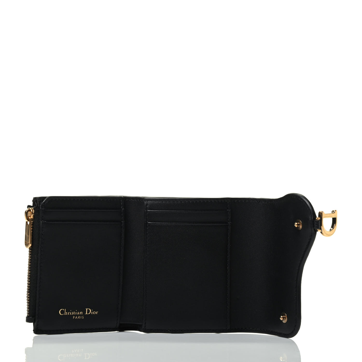 Christian Dior /Saddle Lotus ウォレット Saddle Lotus Wallet Black Goatskin | DIOR