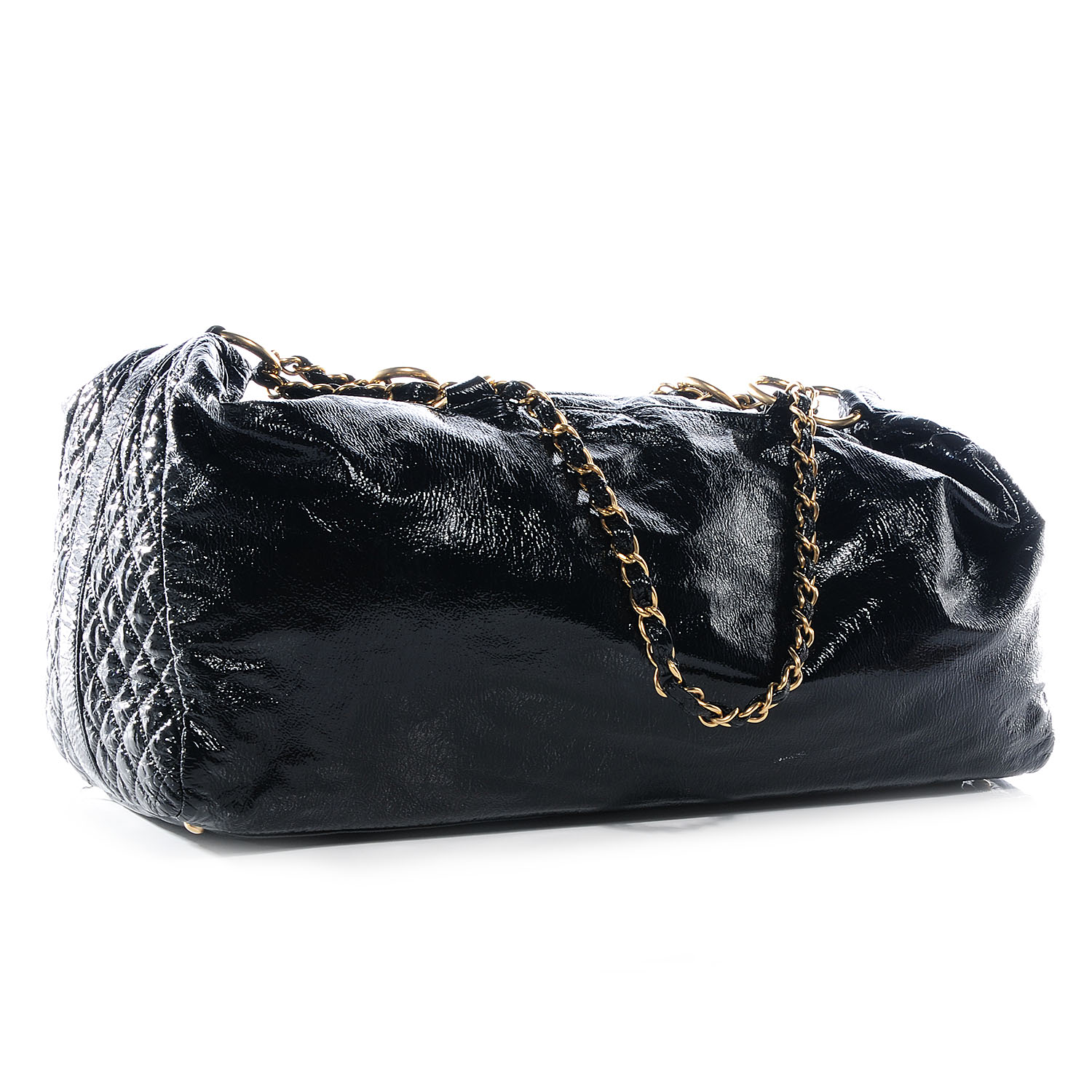CHANEL Vinyl Rock and Chain XXL Bowler Black 60891