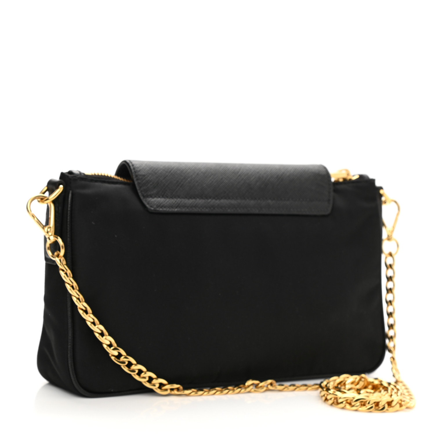 PRADA Tessuto Nylon Saffiano Crossbody Bag Black 1148278
