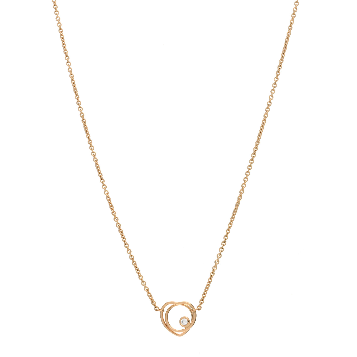 【エレガントな魅力】HERMES Vertige Coeur TPMネックレス HERMES 18K Rose Gold Diamond TPM Vertige Coeur Necklace SH