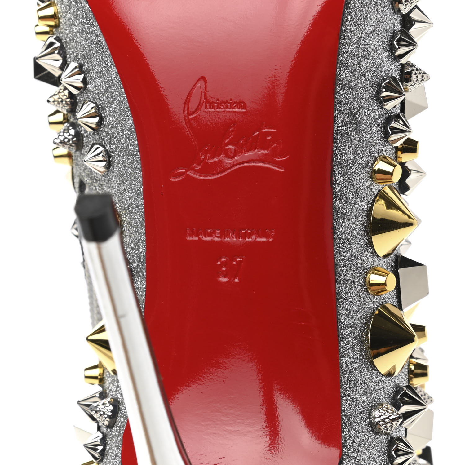 CHRISTIAN LOUBOUTIN Calfskin Specchio Glitter So Full Kate