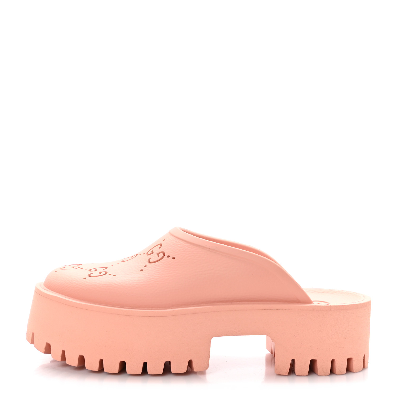 GUCCI Rubber GG Monogram Perforated Elea Platform 55mm Lug