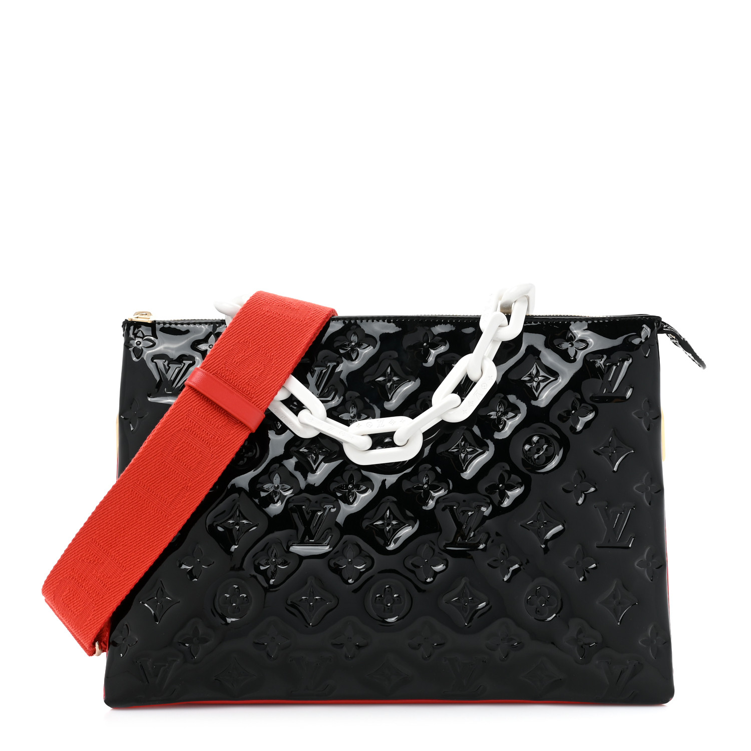 LOUIS VUITTON リボンベルト 赤黒 Louis Vuitton 2022 Broken Initiales 40MM Reversible Belt