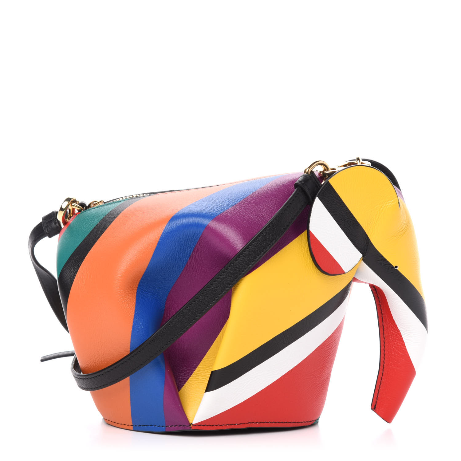 LOEWE Calfskin Mini Striped Elephant Crossbody Bag