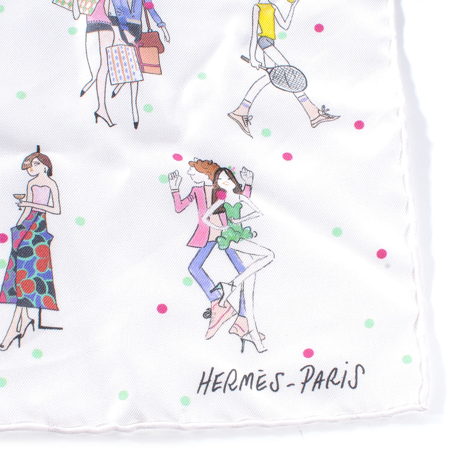 エルメス　スカーフ新品　LES PARISIENNES DE KIRAZ Hermes 'Les Parisiennes De Kiraz' Silk Scarf 70 w/ Box