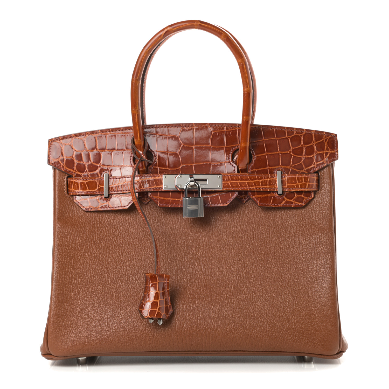 ＊tata＊ HERMES HERMES Chevre de Coromandel White Bus 40 Black 203560