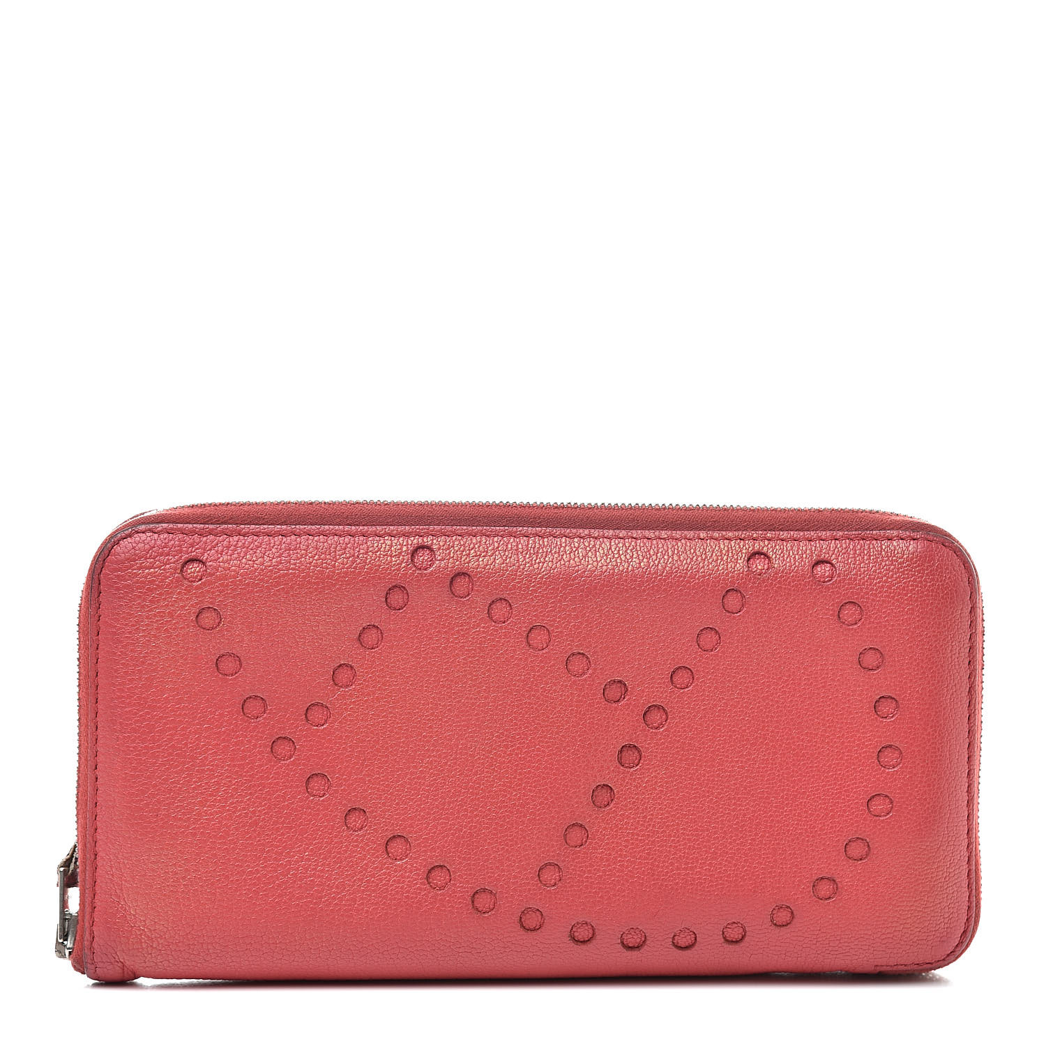 HERMES Chevre Mysore Perforated H Azap Wallet Bougainvillea