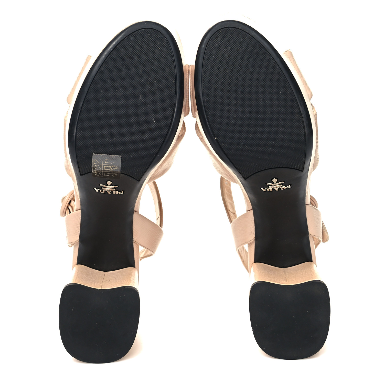 PRADA Vernice Saffiano Embossed Crisscross Platform 20/65mm