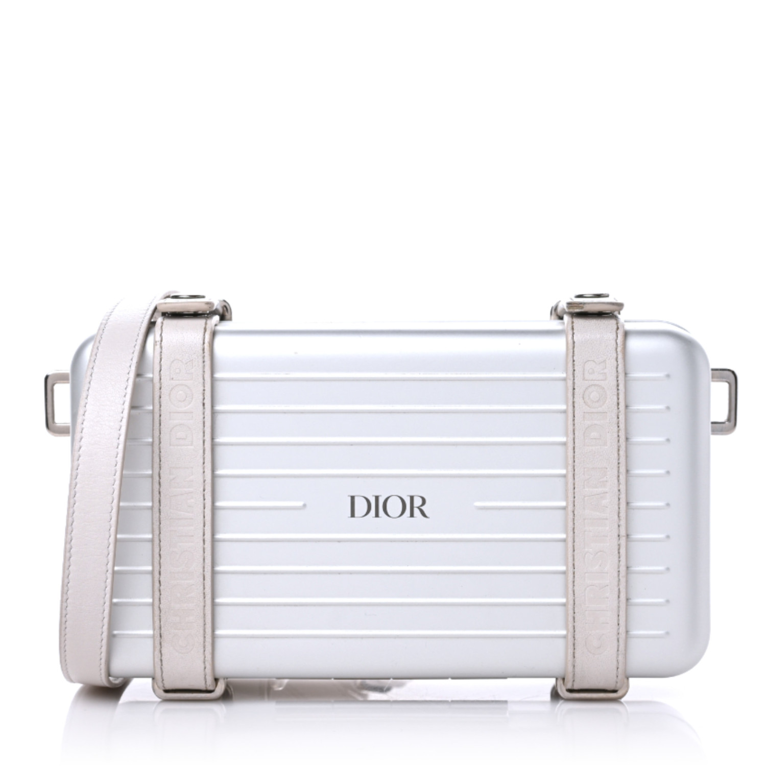 Dior x RIMOWA Personal Clutch On Strap Aluminium Silver in  Aluminium/Calfskin with Silver-tone - US