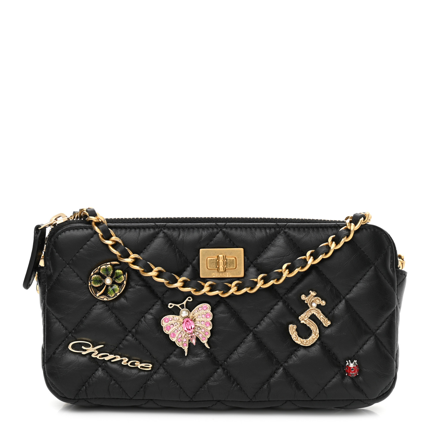 CHANEL Aged Calfskin Lucky Charms 2.55 Reissue Small Clutch