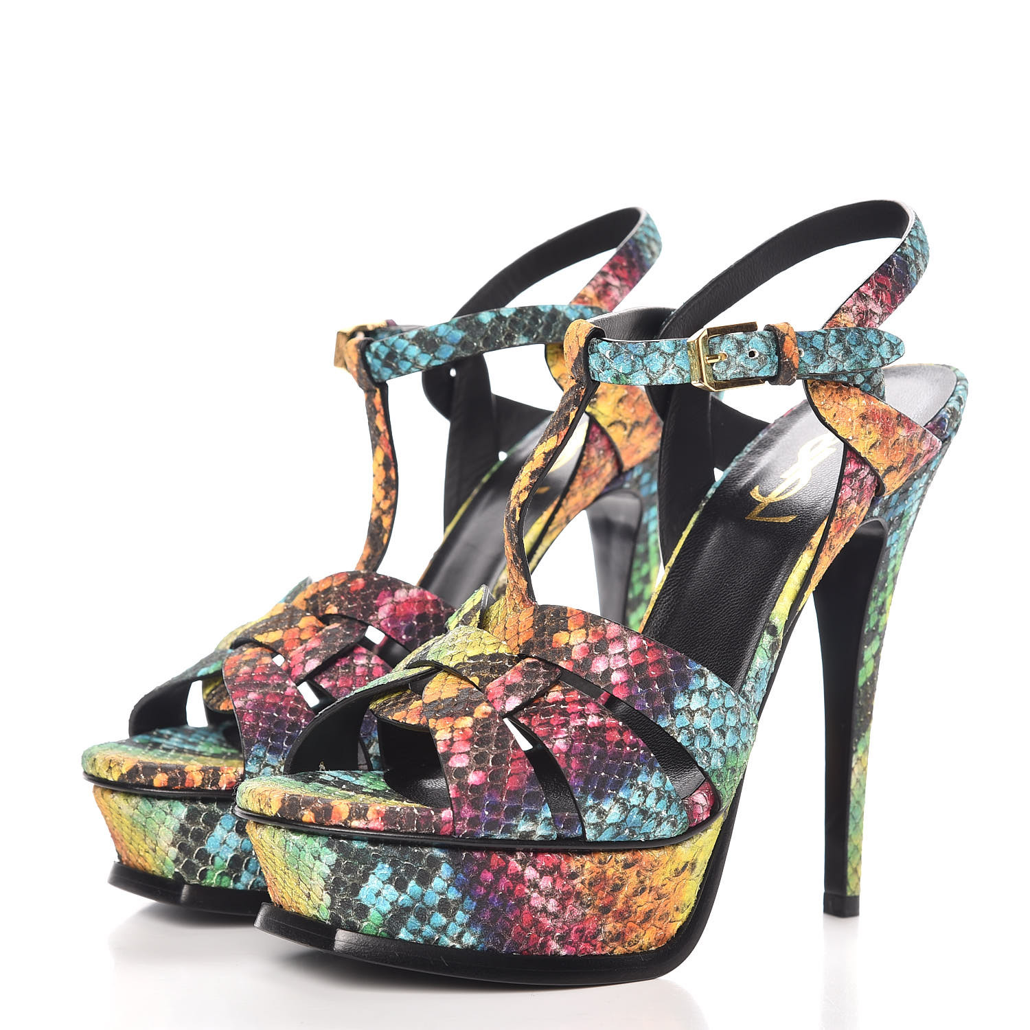 SAINT LAURENT Python Calfskin Embossed Africa Tie Dye
