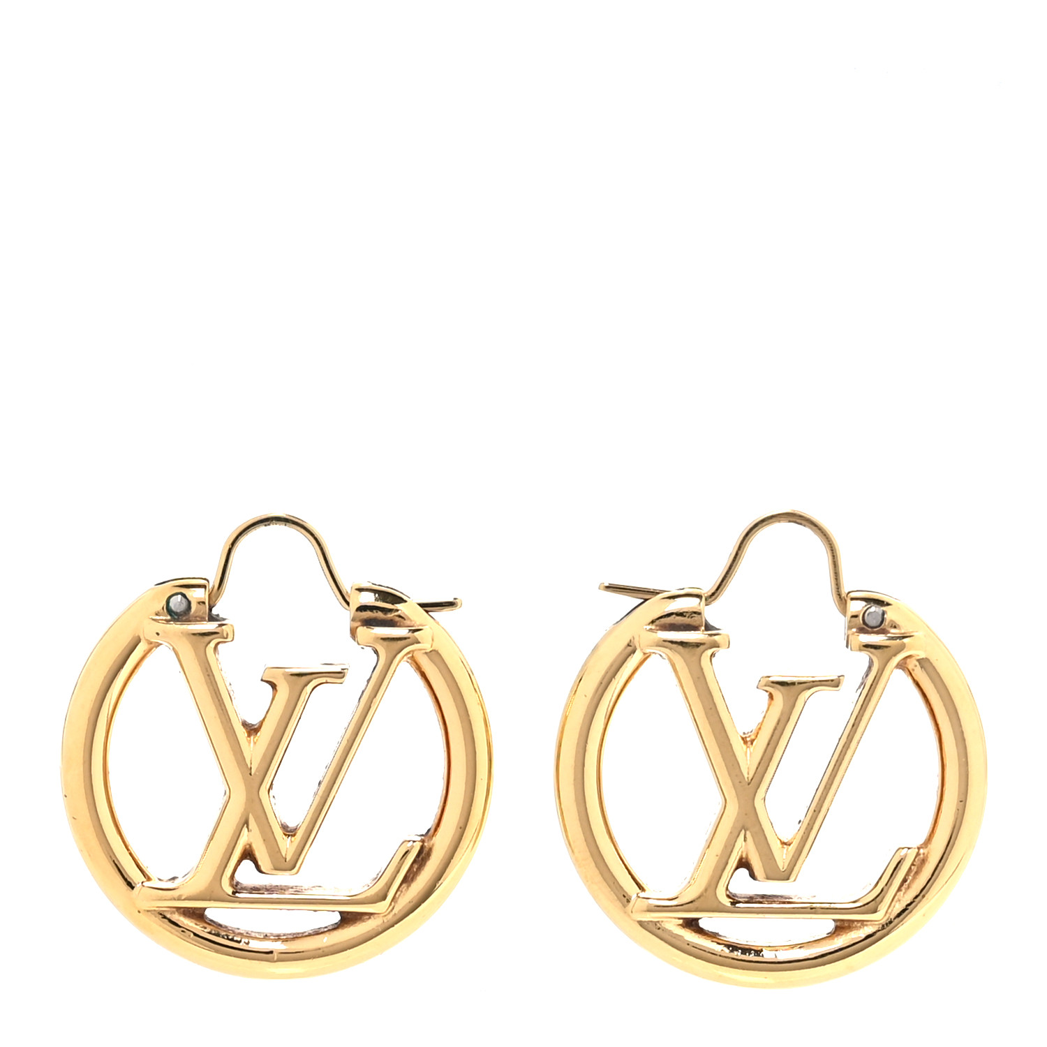 LOUIS VUITTON Metal Small Louise Hoop Earrings Gold 1691545