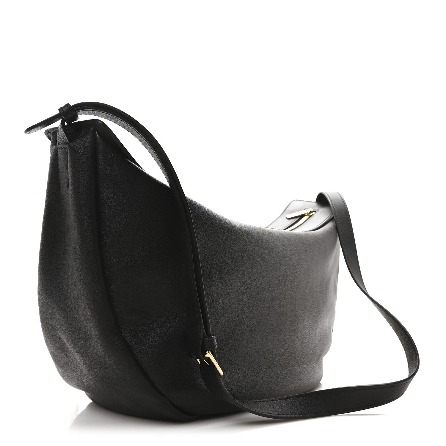 MANSUR GAVRIEL Soft Calfskin Moon Sling Bag Black 1703027