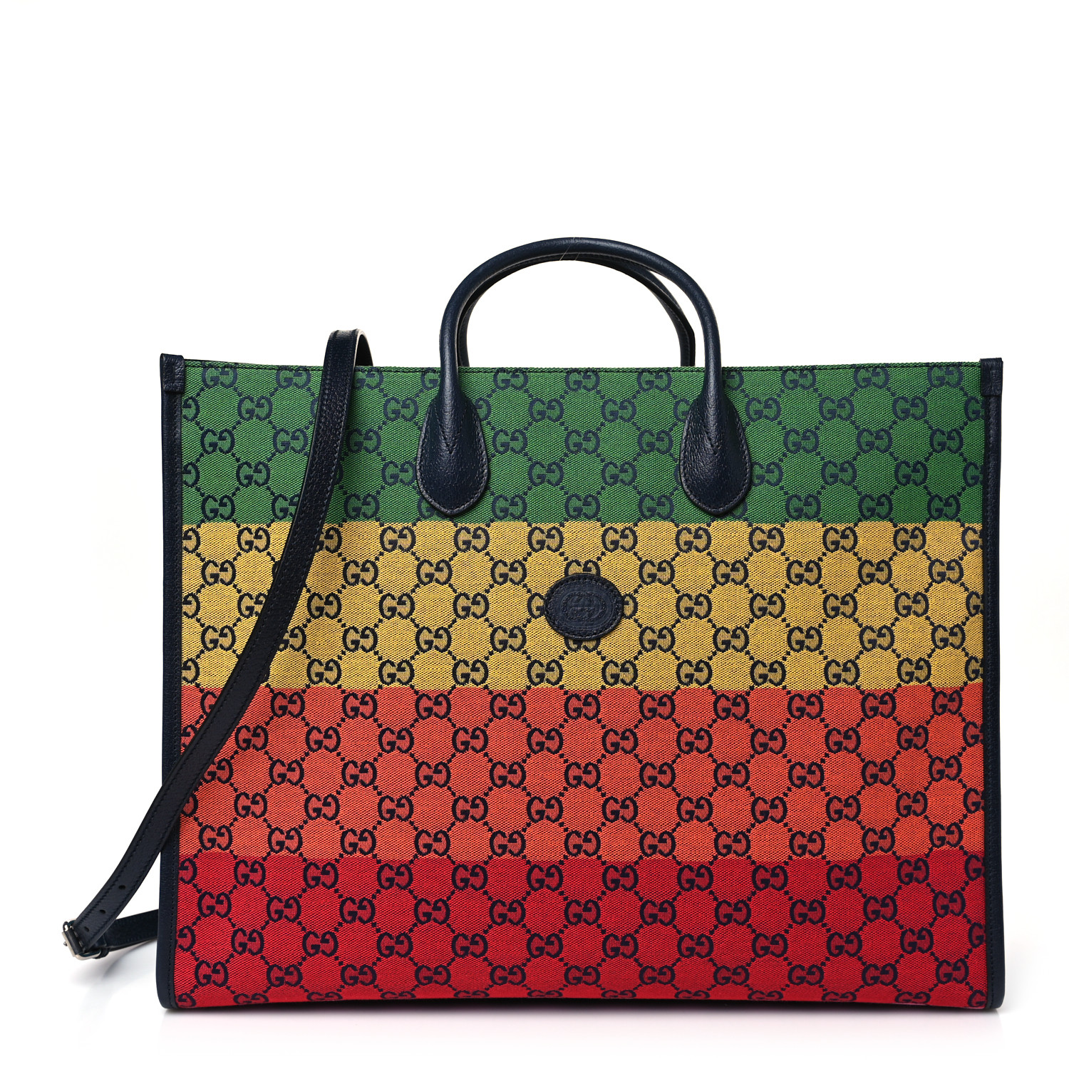 GUCCI Monogram Multicolor Textured Dollar Calfskin Medium Retro 
