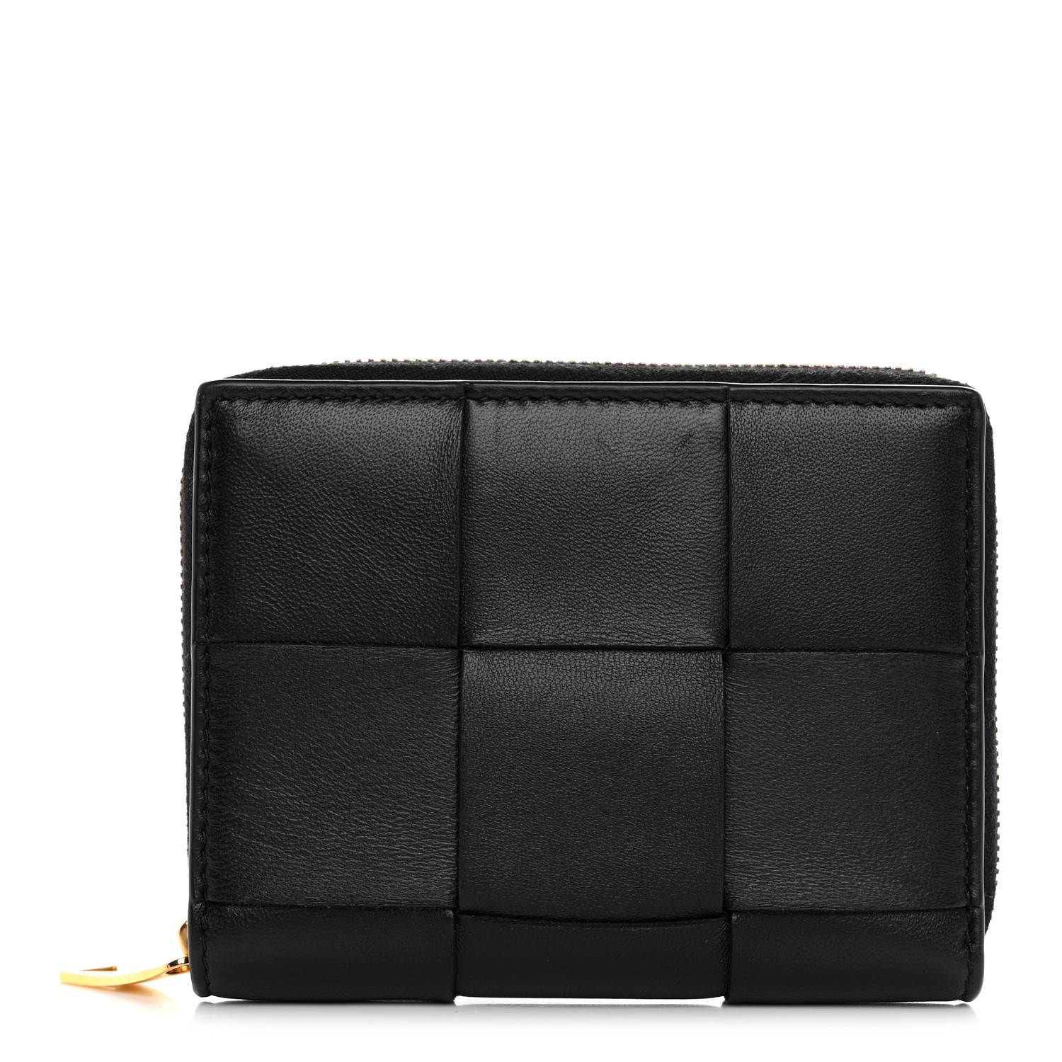 小物 BOTTEGA VENETA Intrecciato Compactwallet Bottega Veneta® Men's Compact Zip Around Wallet in Black