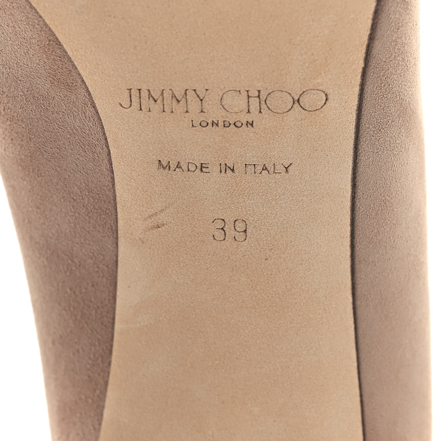 JIMMY CHOO Suede Romy 100 Pumps 39 Nude 1691619 | FASHIONPHILE