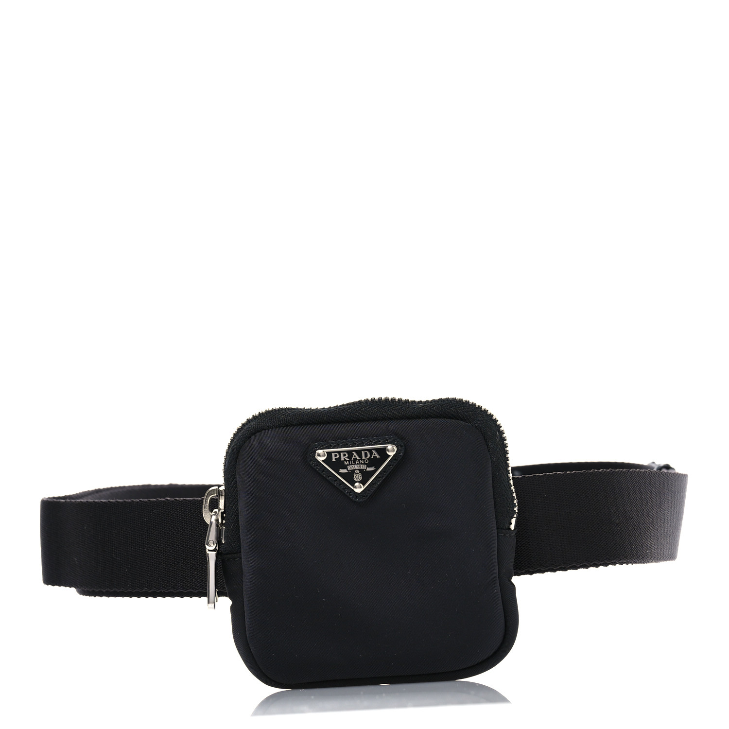 PRADA Re-Nylon Belt With Square Pouch M Black 1690628