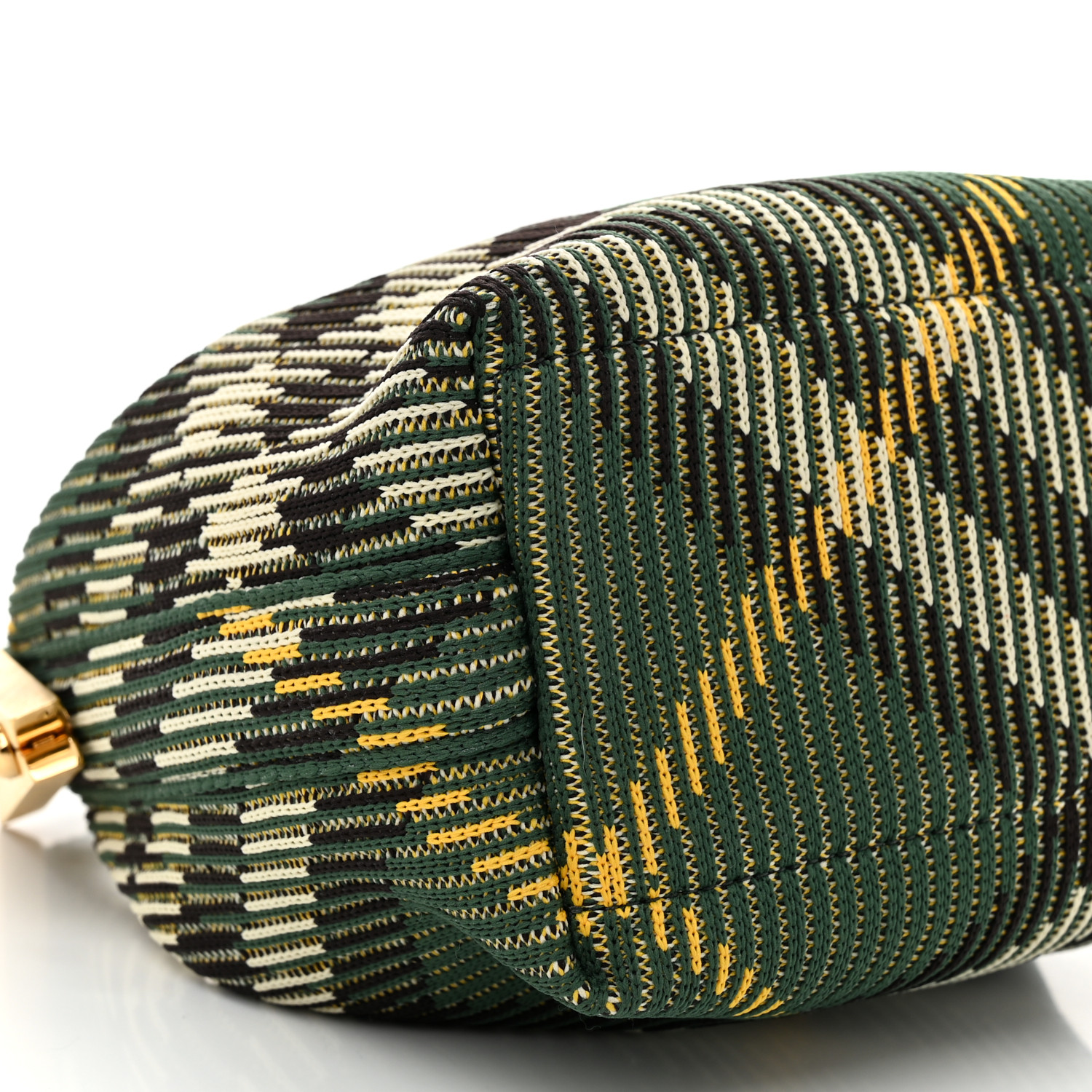 BURBERRY Canvas Knitted Check Mini Peg Duffle Bag Ivy