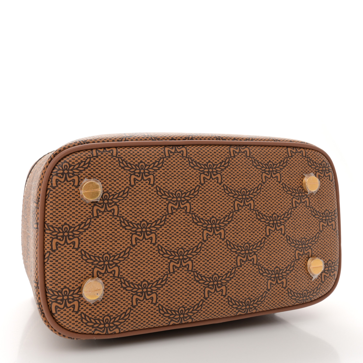 MCM Lauretos Nappa Monogram Small Himmel Vanity Case Cognac