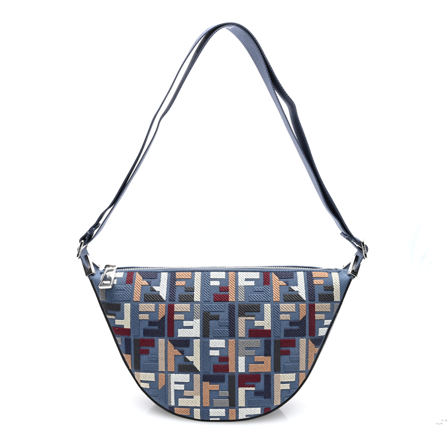 FENDI｜ (FF Melon denim bag small (7VA635 ATVU F1CJ3)) FF Fendi Melon Small Fabric Blue | Fendi