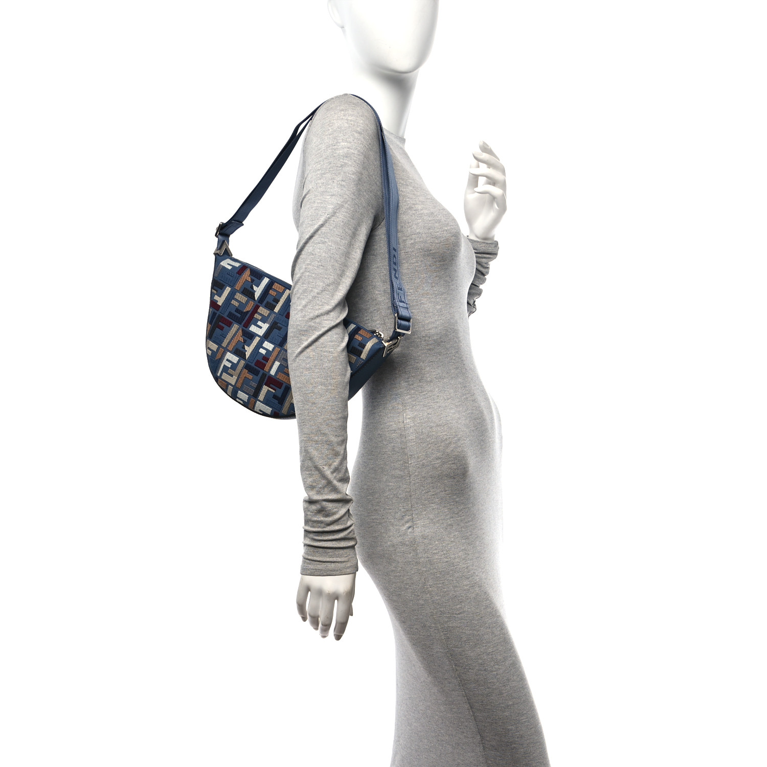 FENDI｜ (FF Melon denim bag small (7VA635 ATVU F1CJ3)) FF Fendi Melon Small Fabric Blue | Fendi