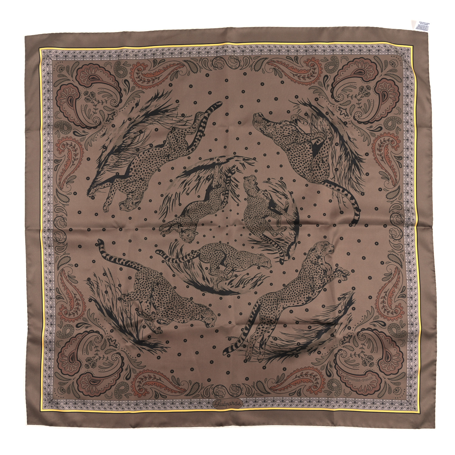 HERMES 最新作 スカーフ シルク カレ90 Brode Guepards Bandana guepards-bandana-double-face-