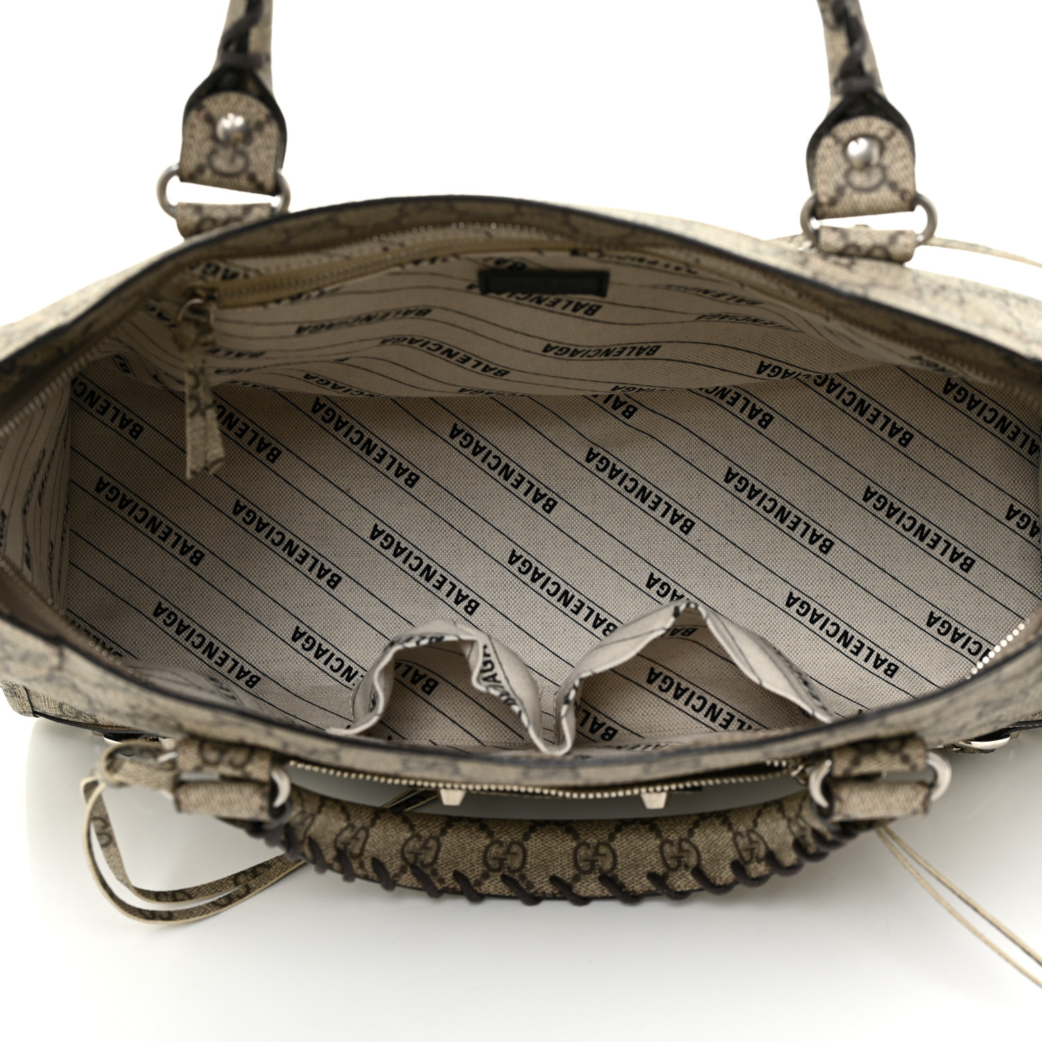 BALENCIAGA X GUCCI GG Supreme Monogram Neo Classic Silver