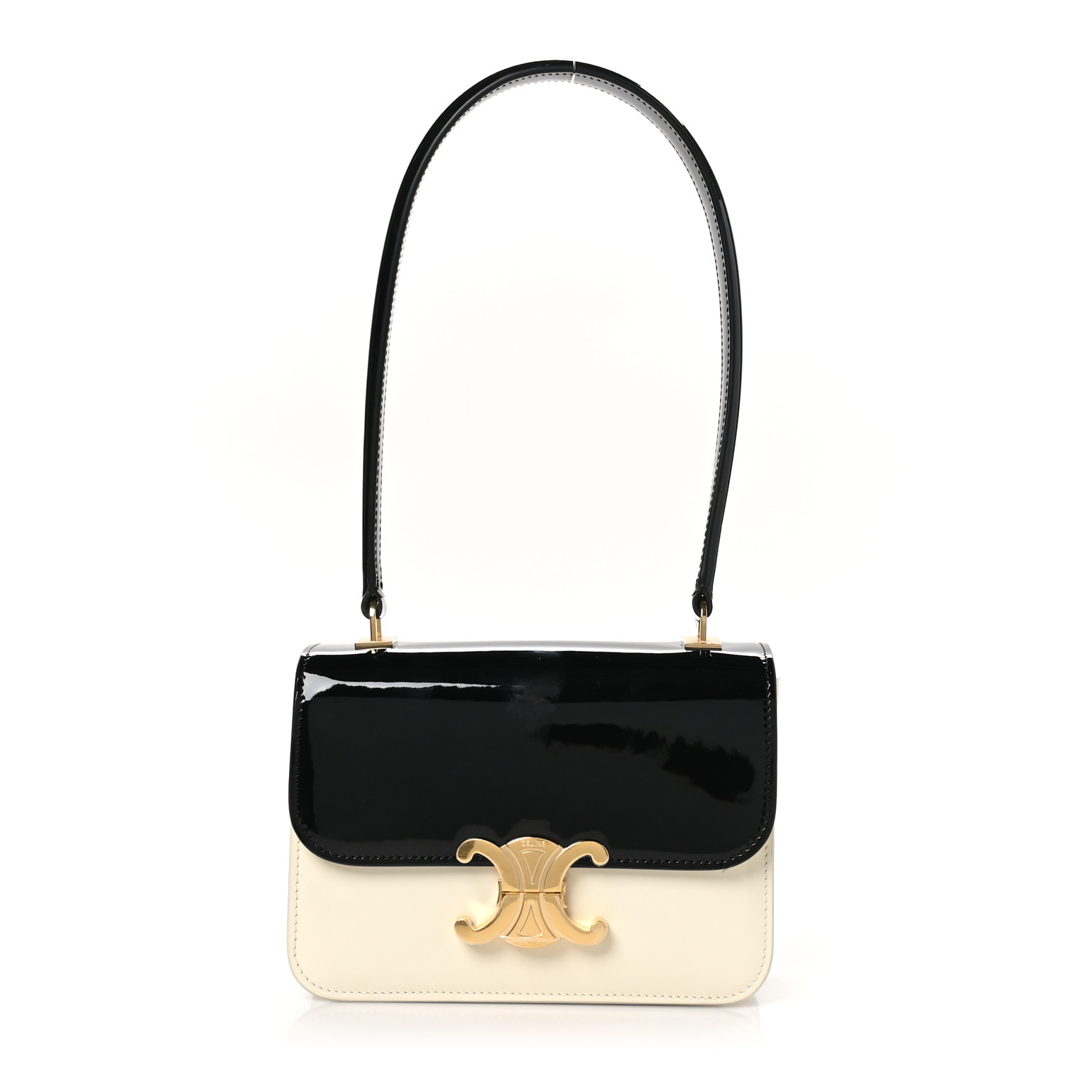 CELINE Patent Teen Garance Black White 1618174 | FASHIONPHILE