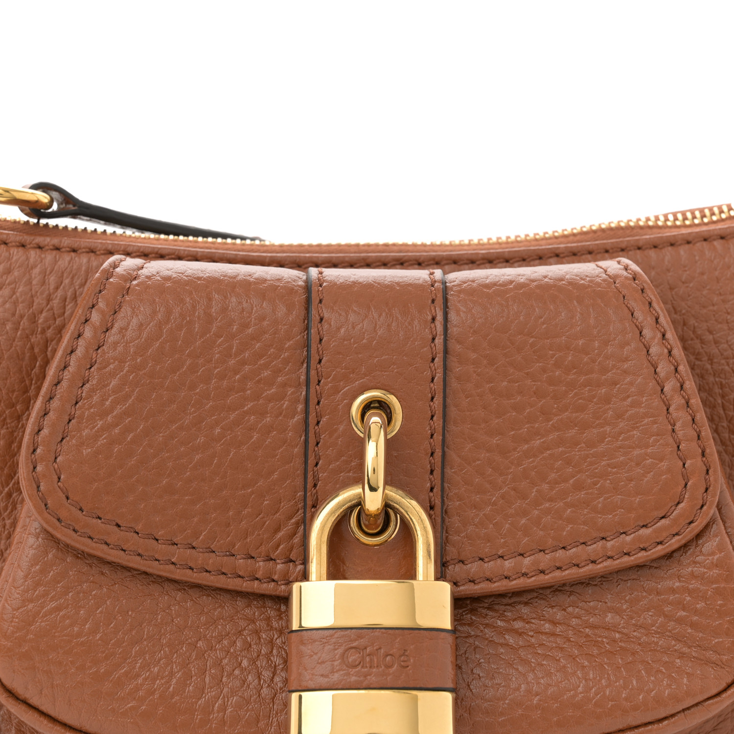 CHLOE Grained Calfskin The 99 Shoulder Bag Clay Brown