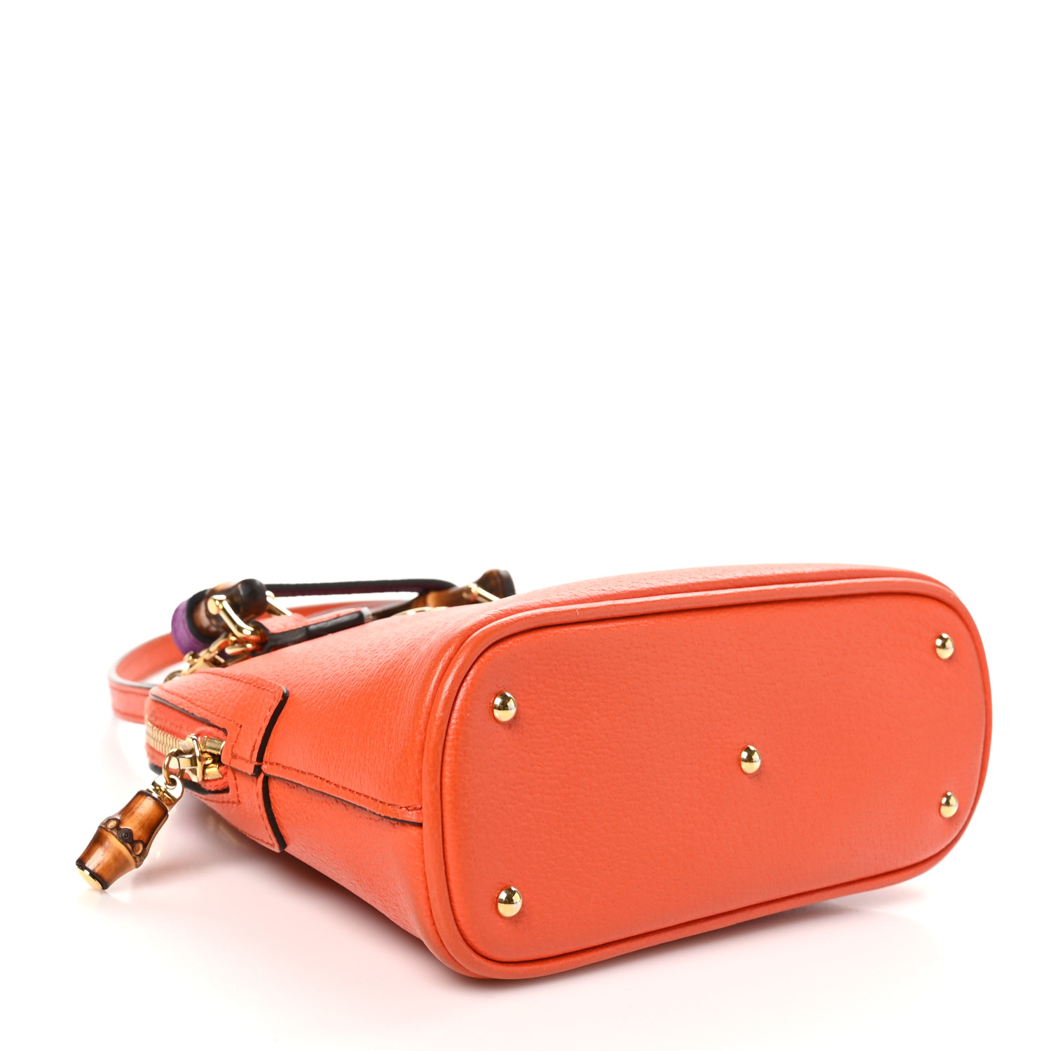GUCCI Textured Dollar Calfskin Mini Diana Dome Tote Bag Deep