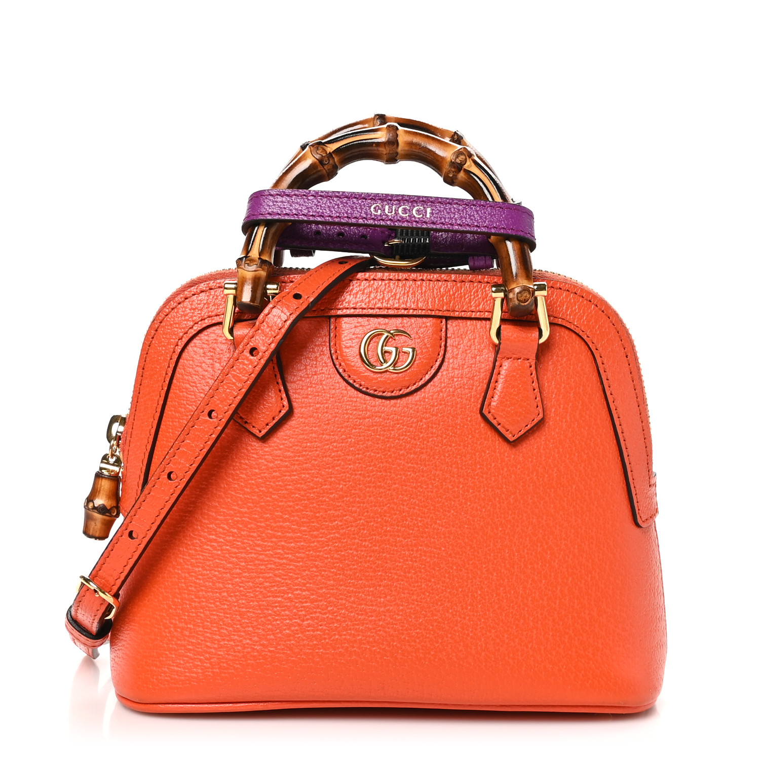 GUCCI Textured Dollar Calfskin Mini Diana Dome Tote Bag Deep