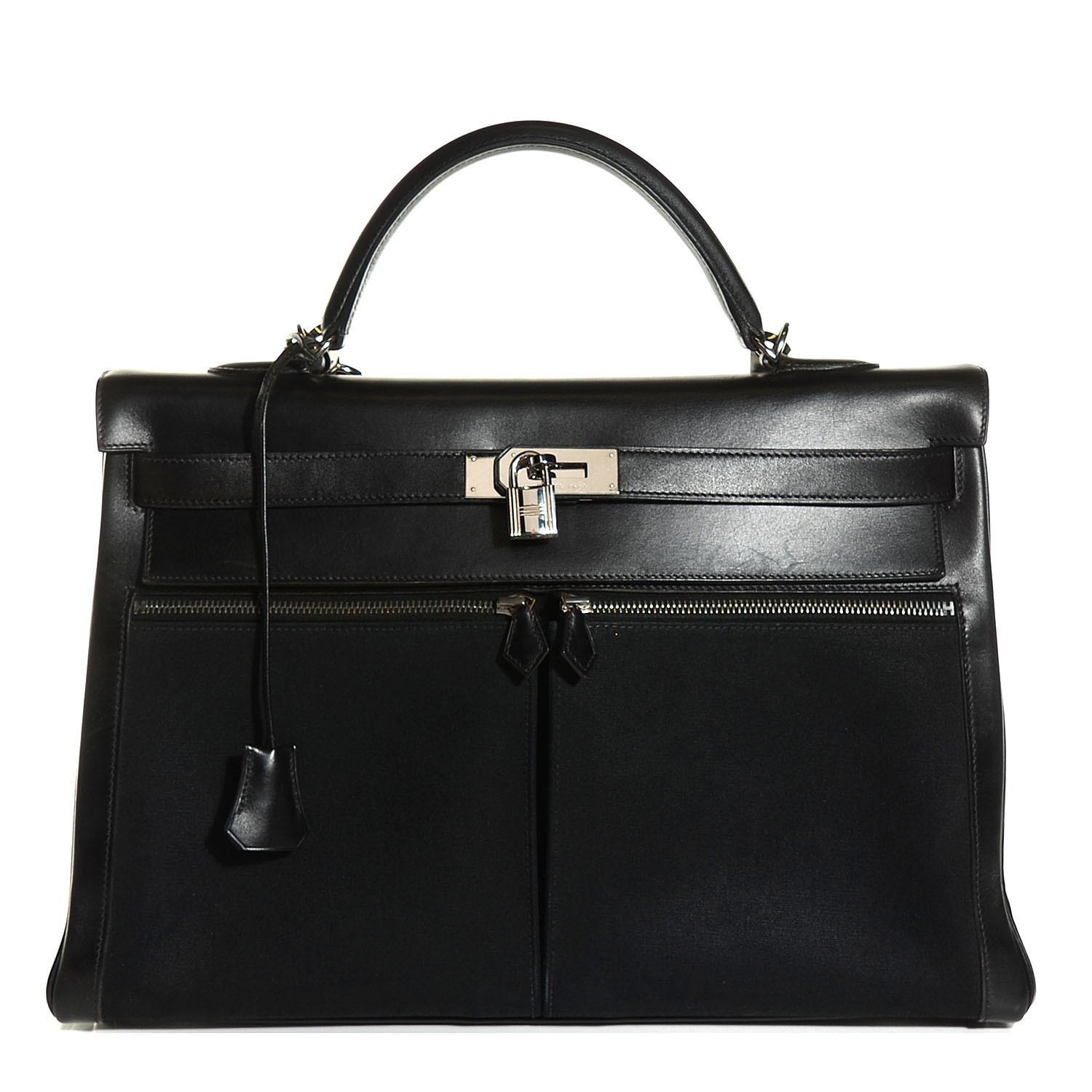 HERMES ボックス エルメス ケリー32 セリエ ボックスカーフ ブラック シルバー
