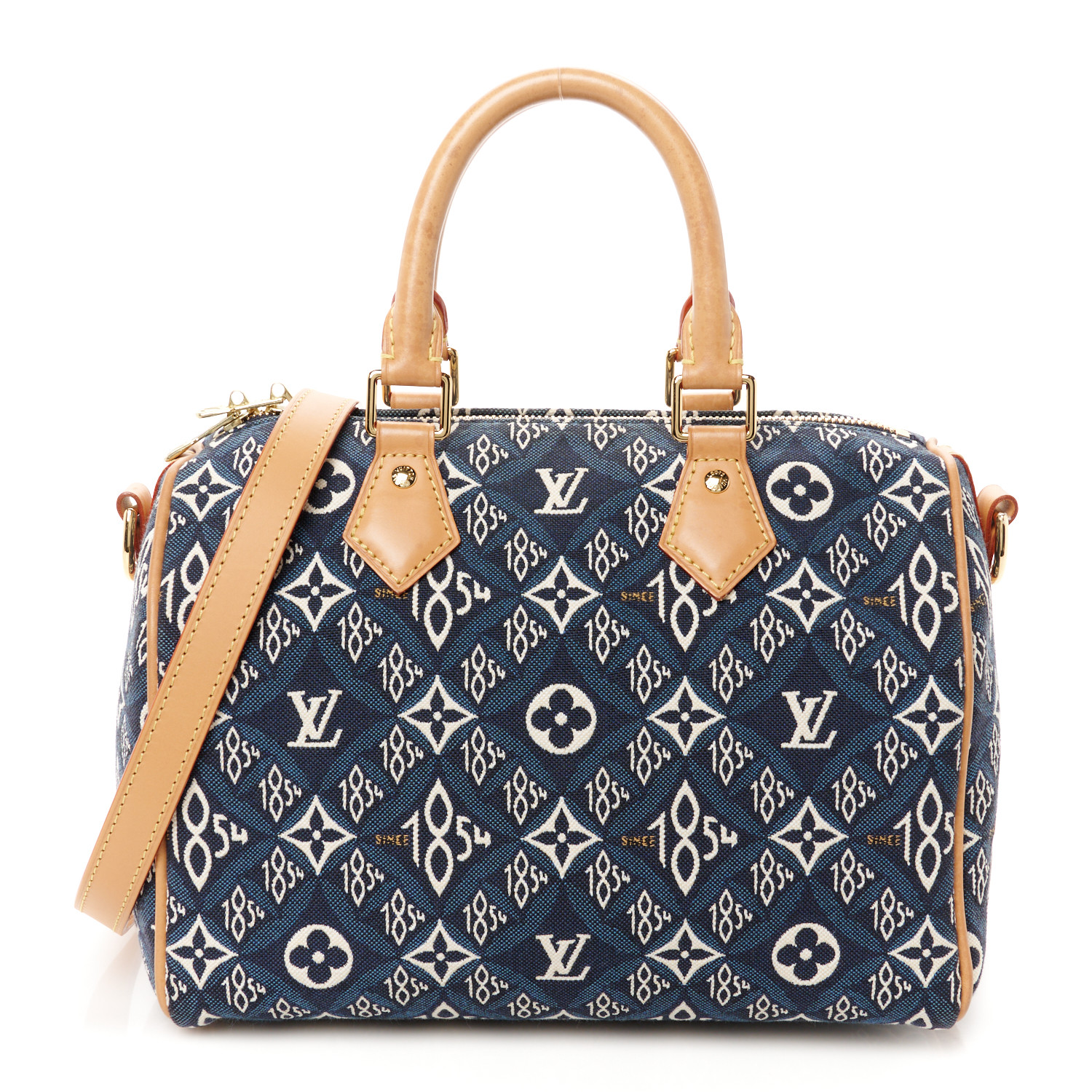 【Y14139】THE FINAL JOURNEY LOUIS VUITTON Jacquard Since 1854 Speedy Bandouliere 25 Blue