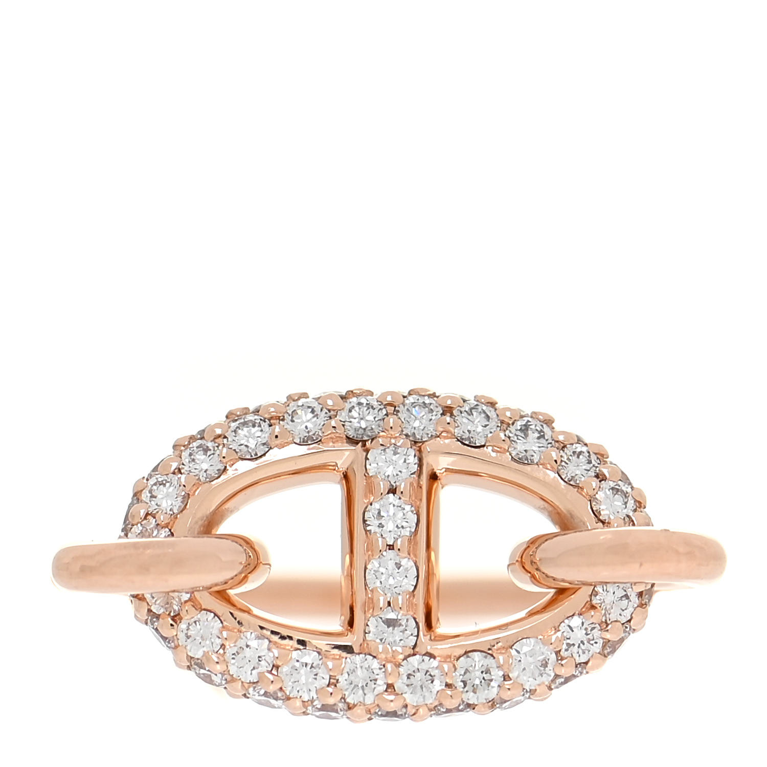 【HERMES】ピンクゴールド×ダイヤモンド★farandole リング HERMES 18K Rose Gold Diamond Farandole Ring 50 5.25 972359