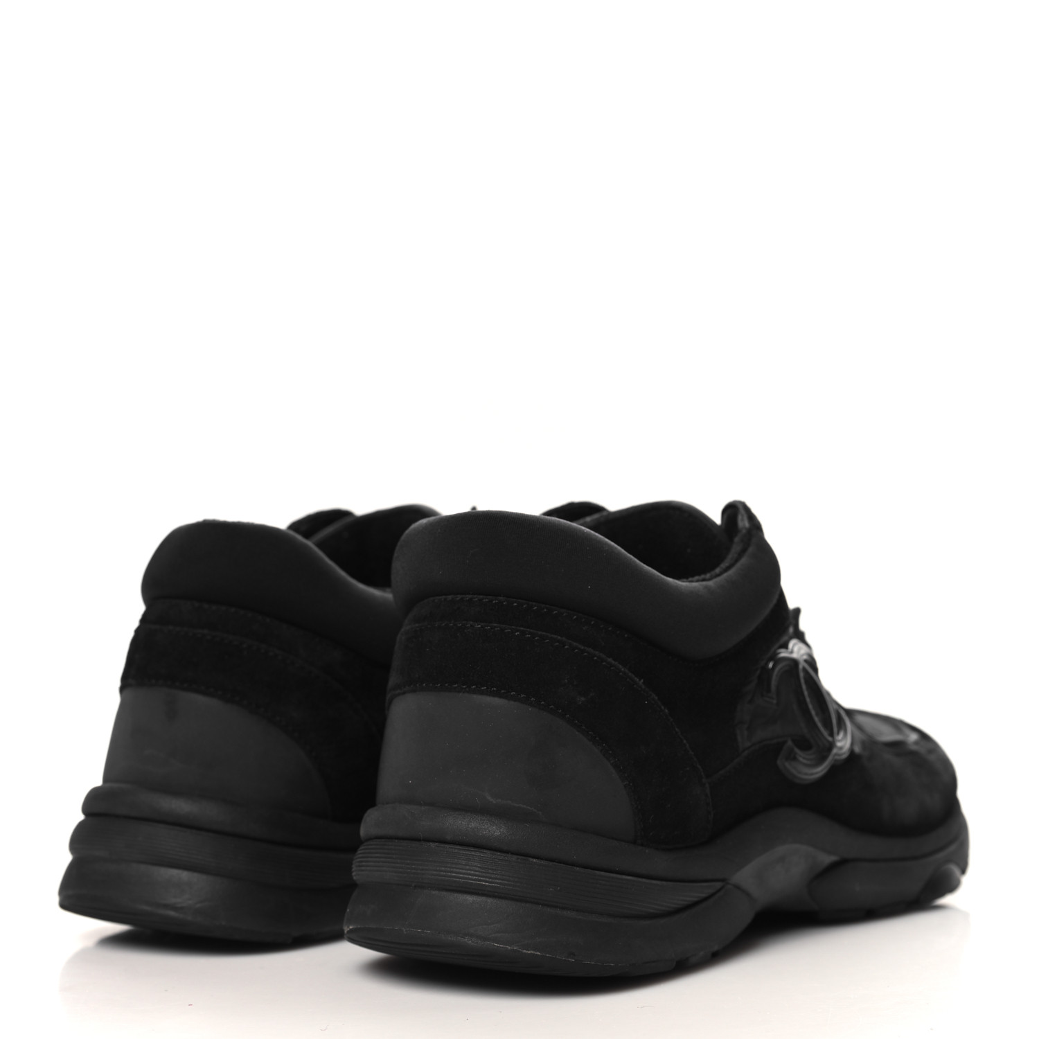 送料込◆入手困難品♪【CHANEL】スニーカー Calfskin & Black CHANEL Nylon Calfskin Suede CC Sneakers 39 Black 1670070