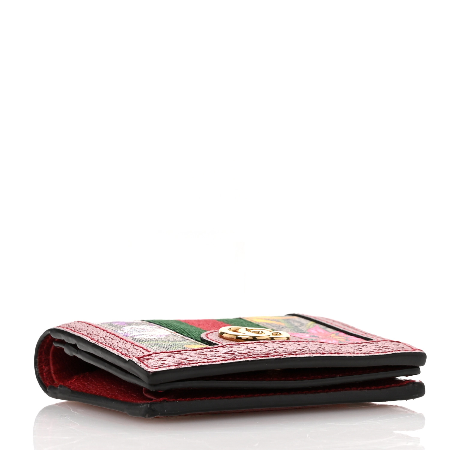Gucci★素敵！Red Ophidia Flora Card Case Wallet GUCCI GG Supreme Monogram Flora Web Ophidia Card Case Red