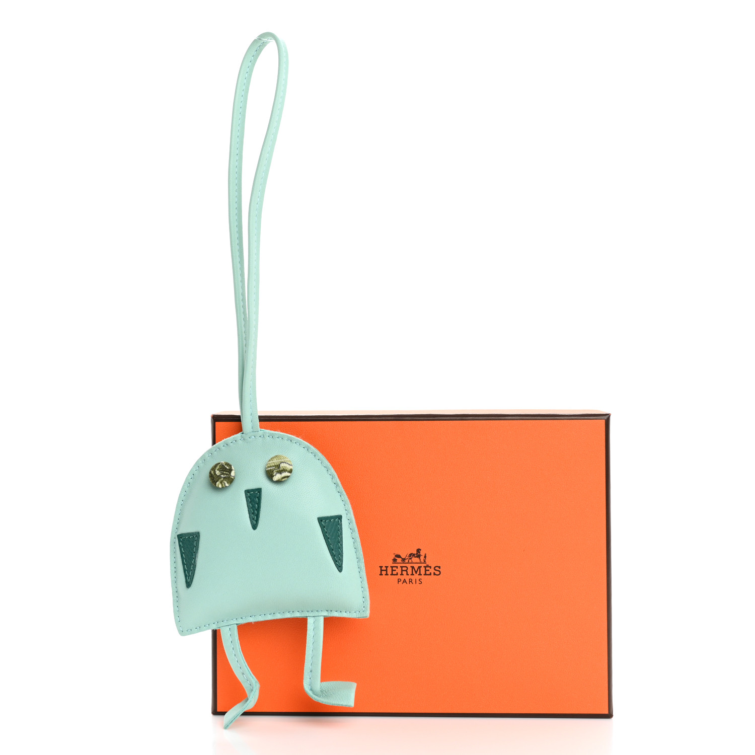 【HERMES】Hibouton charm HERMES Lambskin Silk Petit H Hibouton Charm 1663944