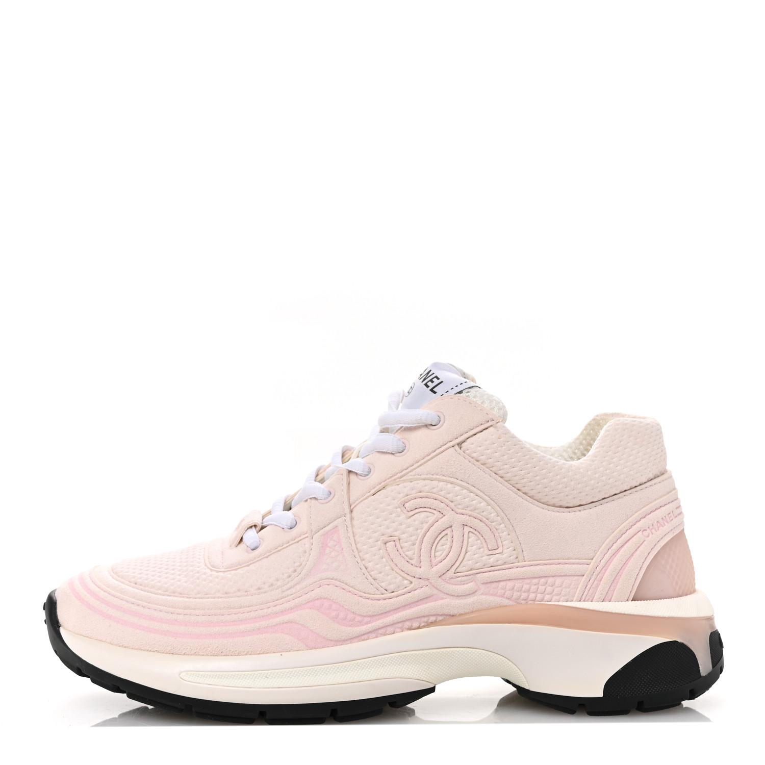 CHANEL Fabric CC Womens Sneakers 37 Light Pink 1673732